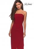 Picture of: Long Strapless Jersey Dress with Side Ruching in Red, Style: 28204, Detail Picture 6