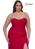 Picture of: Jersey Plus Size Dress with Rhinestone Neckline and Straps in Red , Style: 32992, Main Picture