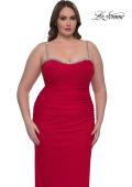 Picture of: Jersey Plus Size Dress with Rhinestone Neckline and Straps in Red , Style: 32992, Detail Picture 8