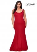 Picture of: Long Jersey Plus Size Mermaid Prom Dress in Red, Style: 28975, Detail Picture 1