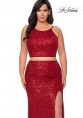 Picture of: Two Piece Long Sequin Plus Size Prom Dress in Red, Style: 29026, Detail Picture 1