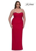 Picture of: Jersey Plus Size Dress with Rhinestone Neckline and Straps in Red , Style: 32992, Detail Picture 1