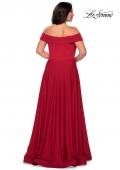 Picture of: Off The Shoulder Plus Size Dress with Leg Slit in Red, Style: 29007, Detail Picture 3