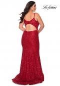 Picture of: Sequin Curvy Prom Dress with Cut Out Open Back in Red, Style: 29063, Detail Picture 3