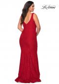 Picture of: Stretch Lace Plus Size Prom Gown with Beading in Red, Style: 28948, Detail Picture 5