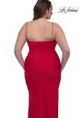 Picture of: Jersey Plus Size Dress with Rhinestone Neckline and Straps in Red , Style: 32992, Detail Picture 6