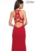 Picture of: Plunging Neckline Gown with Intricate Cut Out Back in Red, Style: 26997, Main Picture