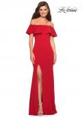 Picture of: Long Off The Shoulder Prom Dress with Side Slit in Red, Style: 27096, Main Picture