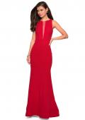 Picture of: High Neckline Jersey Prom Dress with Open Back in Red, Style: 27124, Main Picture