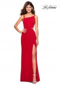 Picture of: Asymmetrical Jersey Prom Dress with Cut Outs in Red, Style: 27126, Main Picture