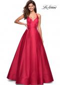 Picture of: Empire Waist Long Dress with Full Skirt and Pockets in Red, Style: 27504, Main Picture