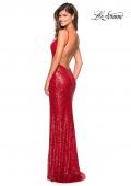 Picture of: Sparkling Fully sequin Prom Gown with Exposed Back in Red, Style: 27585, Main Picture