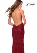 Picture of: HIgh Neck Sequin Gown with Open Back and Slit in Red, Style: 28529, Main Picture