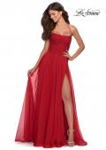 Picture of: A-line Dress with Straight Neckline and Floral Detail in Red, Style: 28600, Main Picture