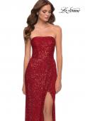 Picture of: Simple Sequin Strapless Dress with Faux Wrap Skirt in Red, Style 29681, Main Picture