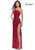 Picture of: One Shoulder Sequin Dress with Circle Cut Out in Red, Style: 31089, Main Picture