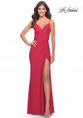 Picture of: Long Jersey Versatile Dress with Ruched Zipper in Red, Style: 31331, Main Picture