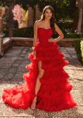 Picture of: Fabulous Tiered Ruffle Skirt Prom Dress with Strapless Top in Red, Style: 33717, Main Picture