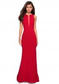 Picture of: High Neckline Jersey Prom Dress with Open Back in Red, Style: 27124, Detail Picture 8