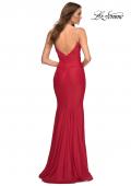 Picture of: Rhinestone Strap Elegant Ruched Jersey Dress in Red, Style: 30712, Detail Picture 8