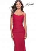 Picture of: Jeweled Modified Scoop Neck Jersey Dress with Open Back in Red, Style: 31218, Detail Picture 8