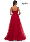 Picture of: Prom Dress with Sparkle Tulle and Ruched Corset Top in Red, Style: 32680, Detail Picture 8