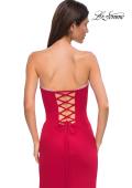 Picture of: Jersey Strapless Dress with Sweetheart Rhinestone Lined Neckline in Red , Style 32829, Detail Picture 8