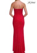 Picture of: Strapless Rhinestone Fitted Gown with Sweetheart Neckline in Red, Style: 33379, Detail Picture 8