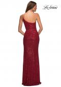 Picture of: Simple One Shoulder Long Sequin Evening Gown in Red, Detail Picture 10
