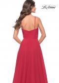 Picture of: Chiffon Dress with Pleated Bodice and Pockets in Red, Style: 31500, Detail Picture 10