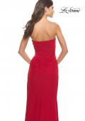 Picture of: Stunning Long Gown with Sheer Waist and High Slit in Red, Style: 31058, Detail Picture 11