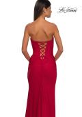 Picture of: Strapless Jersey Evening Dress with Unique Corset Top in Red, Style: 32843, Detail Picture 12