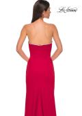 Picture of: Fabulous Jersey Dress with Rhinestones Lining the Top and HIgh Slit in Red , Style 32854, Detail Picture 12