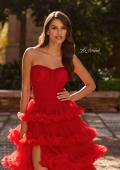 Picture of: Fabulous Tiered Ruffle Skirt Prom Dress with Strapless Top in Red, Style: 33717, Detail Picture 12