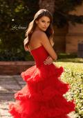 Picture of: Fabulous Tiered Ruffle Skirt Prom Dress with Strapless Top in Red, Style: 33717, Detail Picture 13