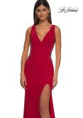 Picture of: Open Back Evening Dress with Rhinestone Embellished Sides and Back in Red, Style: 32922, Detail Picture 15