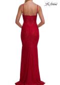 Picture of: Lace Fitted Gown with Ruched Bodice and Sheer Back in Red, Style: 33443, Detail Picture 15