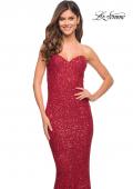 Picture of: Strapless Sweetheart Luxe Sequin Gown in Red, Style: 30714, Detail Picture 16