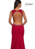 Picture of: Open Back Evening Dress with Rhinestone Embellished Sides and Back in Red, Style: 32922, Detail Picture 16