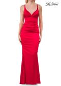 Picture of: Satin Fitted Gown with Strappy Open Back in Red, Style: 33611, Detail Picture 16