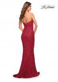 Picture of: Strapless Sweetheart Luxe Sequin Gown in Red, Style: 30714, Detail Picture 17