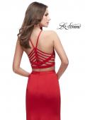 Picture of: Two Piece Jersey Prom Dress with High Neckline in Red, Style: 25220, Back Picture