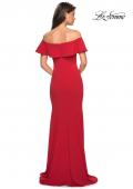 Picture of: Long Off The Shoulder Prom Dress with Side Slit in Red, Style: 27096, Back Picture