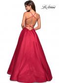 Picture of: Empire Waist Long Dress with Full Skirt and Pockets in Red, Style: 27504, Back Picture