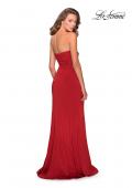 Picture of: Strapless Jersey Prom Dress with All Over Ruching in Red, Style: 28334, Back Picture