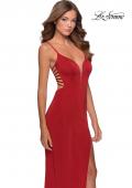Picture of: Long Prom Dress with Faux Strappy Open Back in Red, Style: 28461, Back Picture