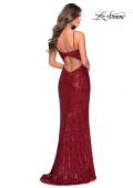 Picture of: Sequined Prom Gown with Cut Out Open Back in Red, Style: 28539, Back Picture