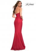 Picture of: Chic Jersey Gown with Sweetheart Neckline in Red, Back Picture