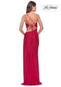 Picture of: One Shoulder Dress with Side Cut Out and Unique Back in Red, Style: 31386, Back Picture
