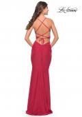 Picture of: Side Cut Out Jersey Dress with Strappy Back in Red, Style: 31523, Back Picture
